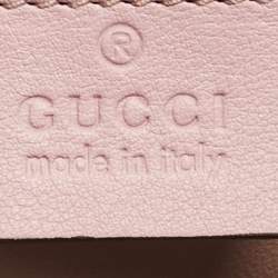 Pre Owned Gucci Pink Snakeskin Small GG Marmont Camera Bag