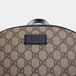 Pre Owned Gucci Beige Brown Medium GG Supreme Eden Backpack