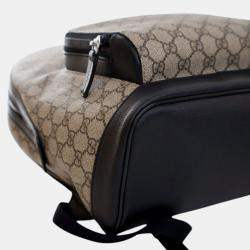 Pre Owned Gucci Beige Brown Medium GG Supreme Eden Backpack