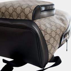 Pre Owned Gucci Beige Brown Medium GG Supreme Eden Backpack