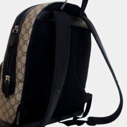 Pre Owned Gucci Beige Brown Medium GG Supreme Eden Backpack