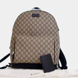 Pre Owned Gucci Beige Brown Medium GG Supreme Eden Backpack