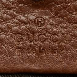 Pre Owned حقيبة حفاضات غوتشي جلد بني سوهو جي جي