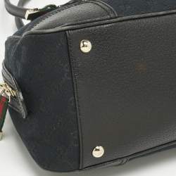 Pre Owned Gucci Black GG Canvas and Leather Princy Boston Bag