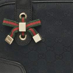 Pre Owned Gucci Black GG Canvas and Leather Princy Boston Bag