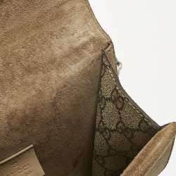 Pre Owned حقيبة كتف غوتشي قماش جي جي سوبرين بجلد سويدي بيج/أسود ديونيسوس صغيرة