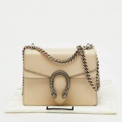 Pre Owned Gucci Off White Leather Small Dionysus Shoulder Bag