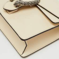 Pre Owned Gucci Off White Leather Small Dionysus Shoulder Bag