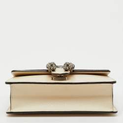 Pre Owned Gucci Off White Leather Small Dionysus Shoulder Bag