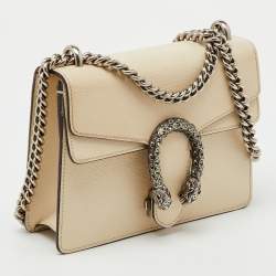 Pre Owned Gucci Off White Leather Small Dionysus Shoulder Bag