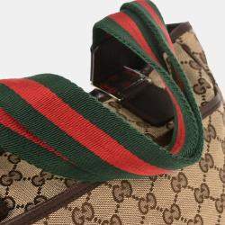 Pre Owned Gucci Beige Canvas GG Sherry Line Tote Handbag