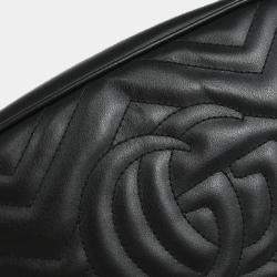 Pre Owned Gucci Black Leather Shoulder Bag