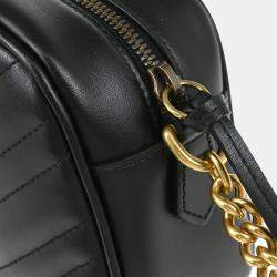 Pre Owned Gucci Black Leather Shoulder Bag