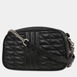 Pre Owned Gucci Black GG Marmont Small Camera Bag