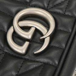 Pre Owned Gucci Black GG Marmont Small Camera Bag