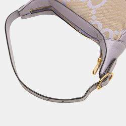 Pre Owned Gucci Beige/Purple Mini Jumbo GG Canvas Ophidia Shoulder Bag