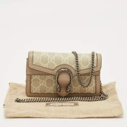 مملوكة مسبقًا Gucci Beige GG Supreme Canvas and Leather Super Mini Dionysus Bag