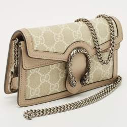 مملوكة مسبقًا Gucci Beige GG Supreme Canvas and Leather Super Mini Dionysus Bag