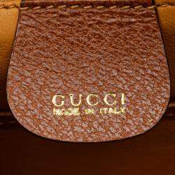 Pre Owned Gucci Brown Calfskin Bamboo Night