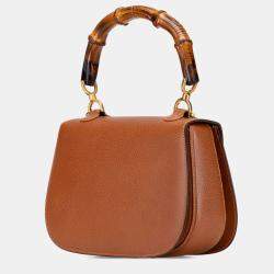 Pre Owned Gucci Brown Calfskin Bamboo Night