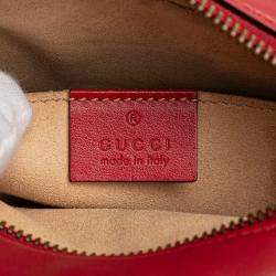 مملوكة مسبقًا حقيبة كروس بودي غوتشي ميني GG‎‎ جلد ماتلاسي أحمر