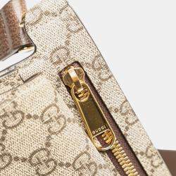 Pre Owned Gucci Beige Brown GG Supreme Blondie Belt Bag
