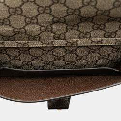 Pre Owned Gucci Beige Brown GG Supreme Blondie Belt Bag