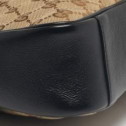 Pre Owned حقيبة كتف غوتشي مارمونت جي جي متوسطة كانفاس ماتلاسسيه أسود/بيج