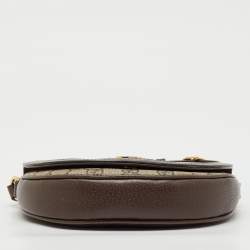 Pre Owned Gucci Beige/Brown GG Supreme Canvas and Leather Mini Ophidia Shoulder Bag