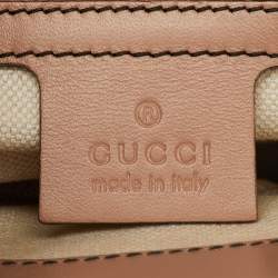 Pre Owned Gucci Beige/Pink GG Canvas and Leather Large Emily Chain Shoulder Bag