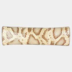 مملوكة مسبقًا حقيبة كتف غوتشي أوفيديا سلسلة GG إيلافيا كريمة بنية صغيرة رافيا