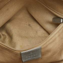 Pre Owned Gucci Metallic Grey Guccissima Leather Medium Sukey Boston Bag