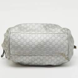 Pre Owned Gucci Metallic Grey Guccissima Leather Medium Sukey Boston Bag