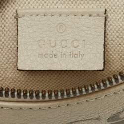 مملوكة مسبقًا Gucci Off White Leather Small Logo Web Belt Bag