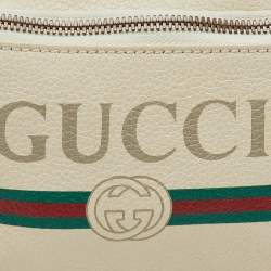 مملوكة مسبقًا Gucci Off White Leather Small Logo Web Belt Bag