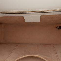 Pre Owned Gucci White Small Floral Embroidered Leather Sylvie Satchel