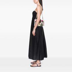 Pre Owned Gucci White Small Floral Embroidered Leather Sylvie Satchel