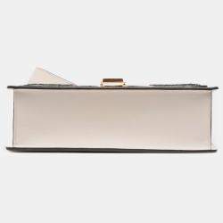 Pre Owned Gucci White Small Floral Embroidered Leather Sylvie Satchel