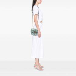 مملوكة مسبقًا Gucci Green Mini GG Marmont Matelasse Iridescent Leather Flap Crossbody