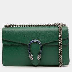 Pre Owned Gucci Green Medium Leather Dionysus Crossbody