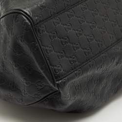 Pre Owned Gucci Black Guccissima Leather Large Sukey Tote
