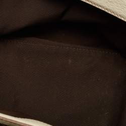 Pre Owned Gucci White GG Canvas and Leather Large Web Treasure Boston Bag