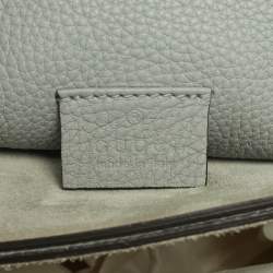 Pre Owned Gucci Grey Leather Soft Jackie Flap Shoulder Bag