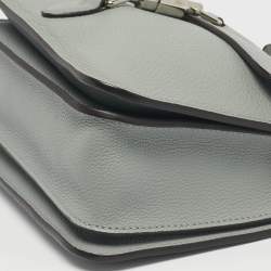 Pre Owned Gucci Grey Leather Soft Jackie Flap Shoulder Bag