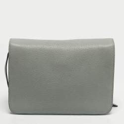 Pre Owned Gucci Grey Leather Soft Jackie Flap Shoulder Bag