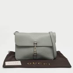 Pre Owned Gucci Grey Leather Soft Jackie Flap Shoulder Bag