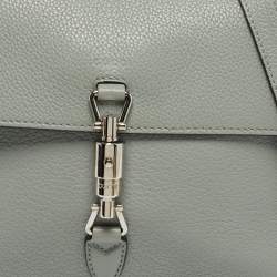 Pre Owned Gucci Grey Leather Soft Jackie Flap Shoulder Bag