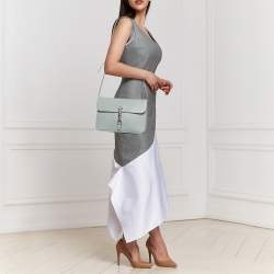 Pre Owned Gucci Grey Leather Soft Jackie Flap Shoulder Bag
