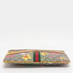 Pre Owned Gucci Multicolor Flora GG Supreme Ophidia Pouch 
