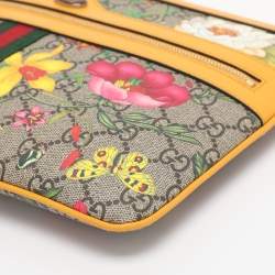 Pre Owned Gucci Multicolor Flora GG Supreme Ophidia Pouch 